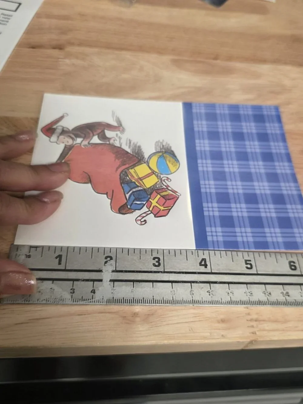 Vtg Curious George Christmas Cards Collectible Set Of Six Cards W/envelopes